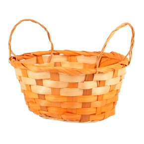 Кашпо плетеное (бамбук), D17,5хH13см, оранжевый в интернет-магазине флористических аксессуаров Азалия Декор