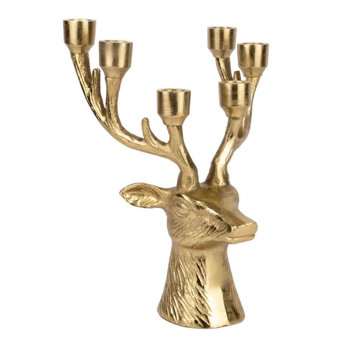 Подсвечник Олень (металл), H33x26x26см, золотой в интернет-магазине флористических аксессуаров Азалия Декор