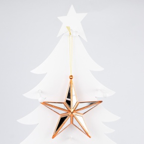 Украшение подвесное Звезда (пластик) , 14х14см, розовое золото в интернет-магазине флористических аксессуаров Азалия Декор