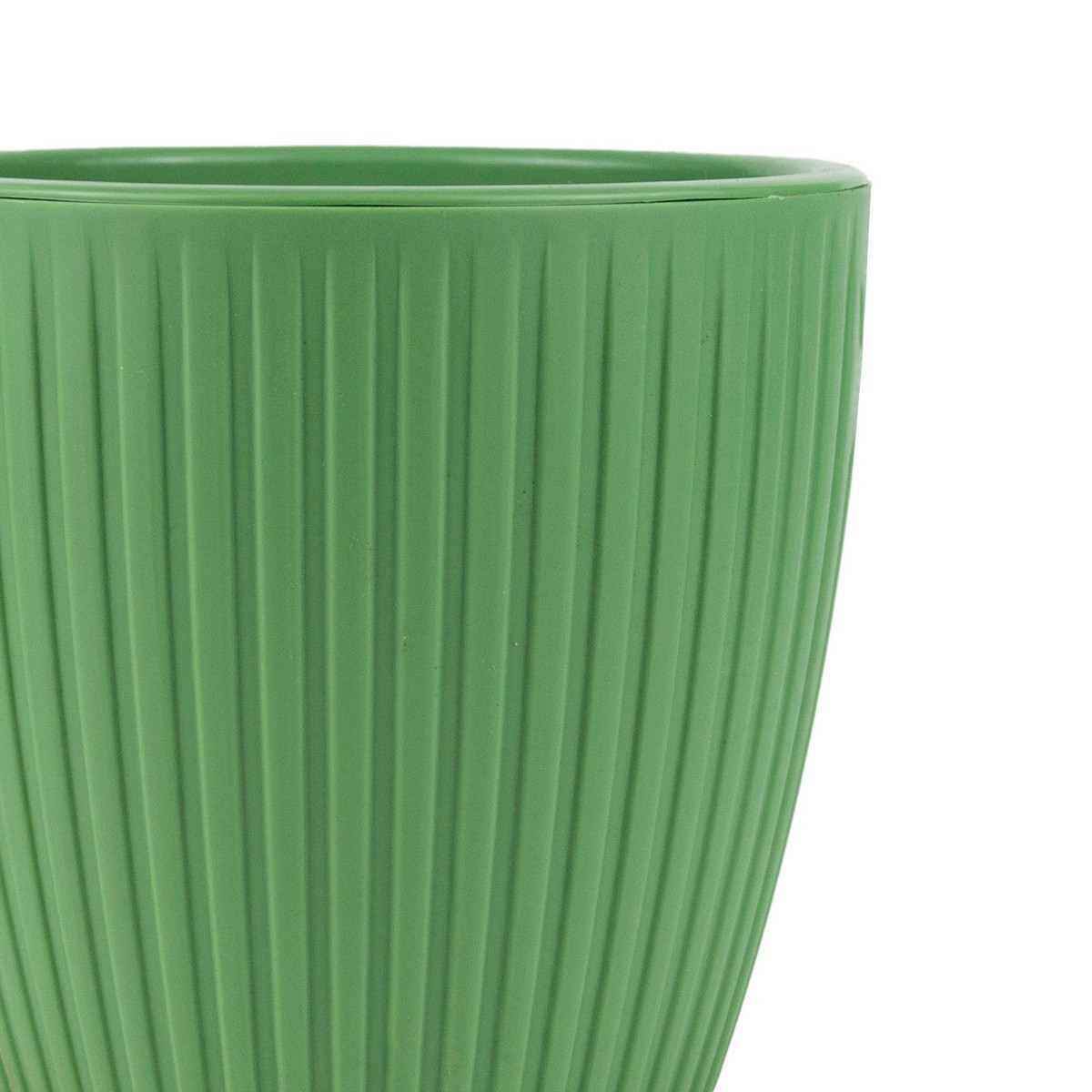 Кашпо со вставкой Эви (пластик), D14xH12,8см, 1,5л, зеленый в интернет-магазине флористических аксессуаров Азалия Декор