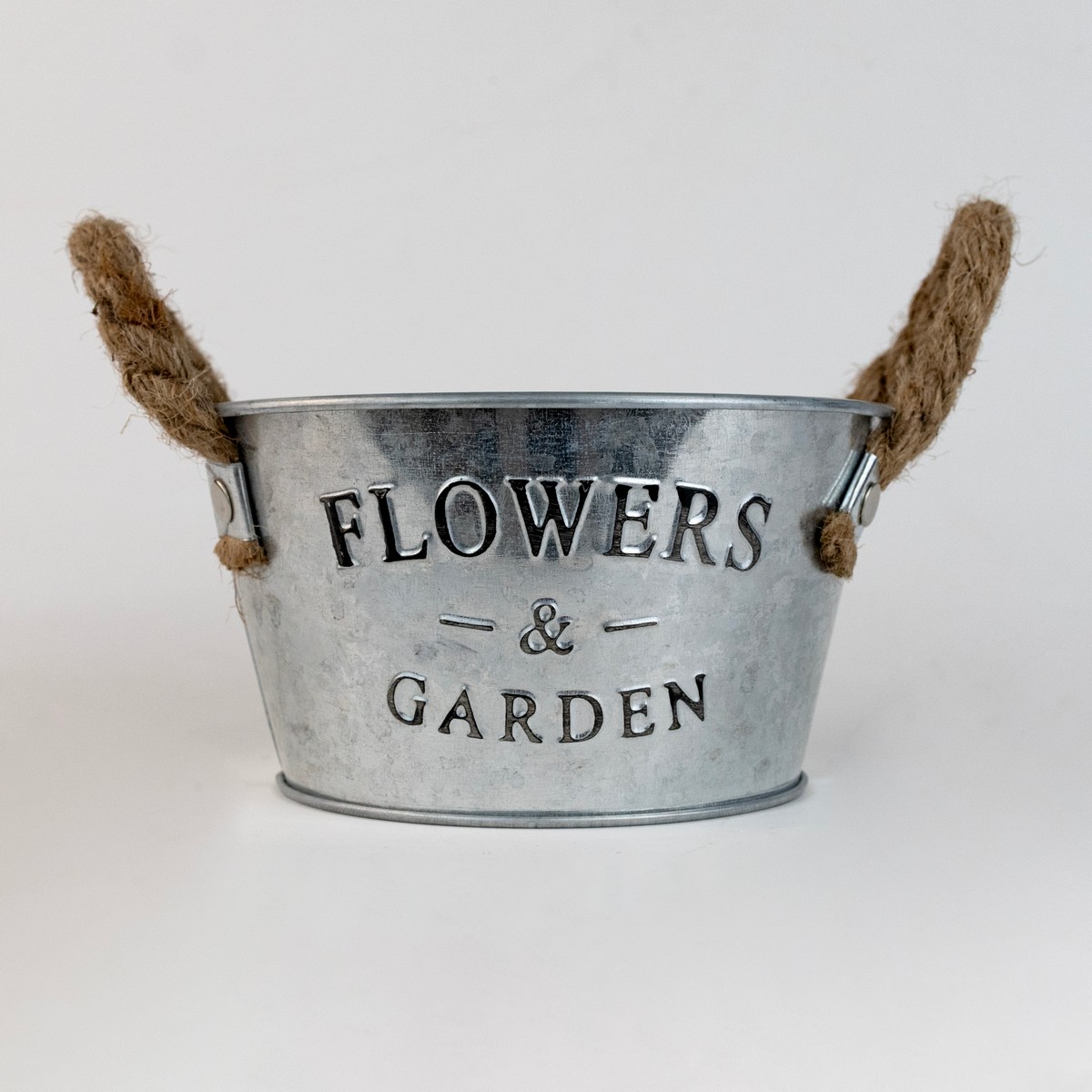 Кашпо с ручками Флауэрс (металл), H8x15x11см, натуральный в интернет-магазине флористических аксессуаров Азалия Декор