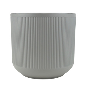 Кашпо со вставкой Росси (пластик), D17xH16см, 3,1л, серый в интернет-магазине флористических аксессуаров Азалия Декор