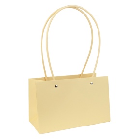 Пакет для цветов водостойкий (крафт), 22х10,5х13,5см (в уп. 10шт.), светло-желтый в интернет-магазине флористических аксессуаров Азалия Декор