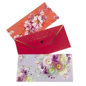 Открытка двойная код 820М, (в уп. 10шт.), цв. в асс. в интернет-магазине флористических аксессуаров Азалия Декор
