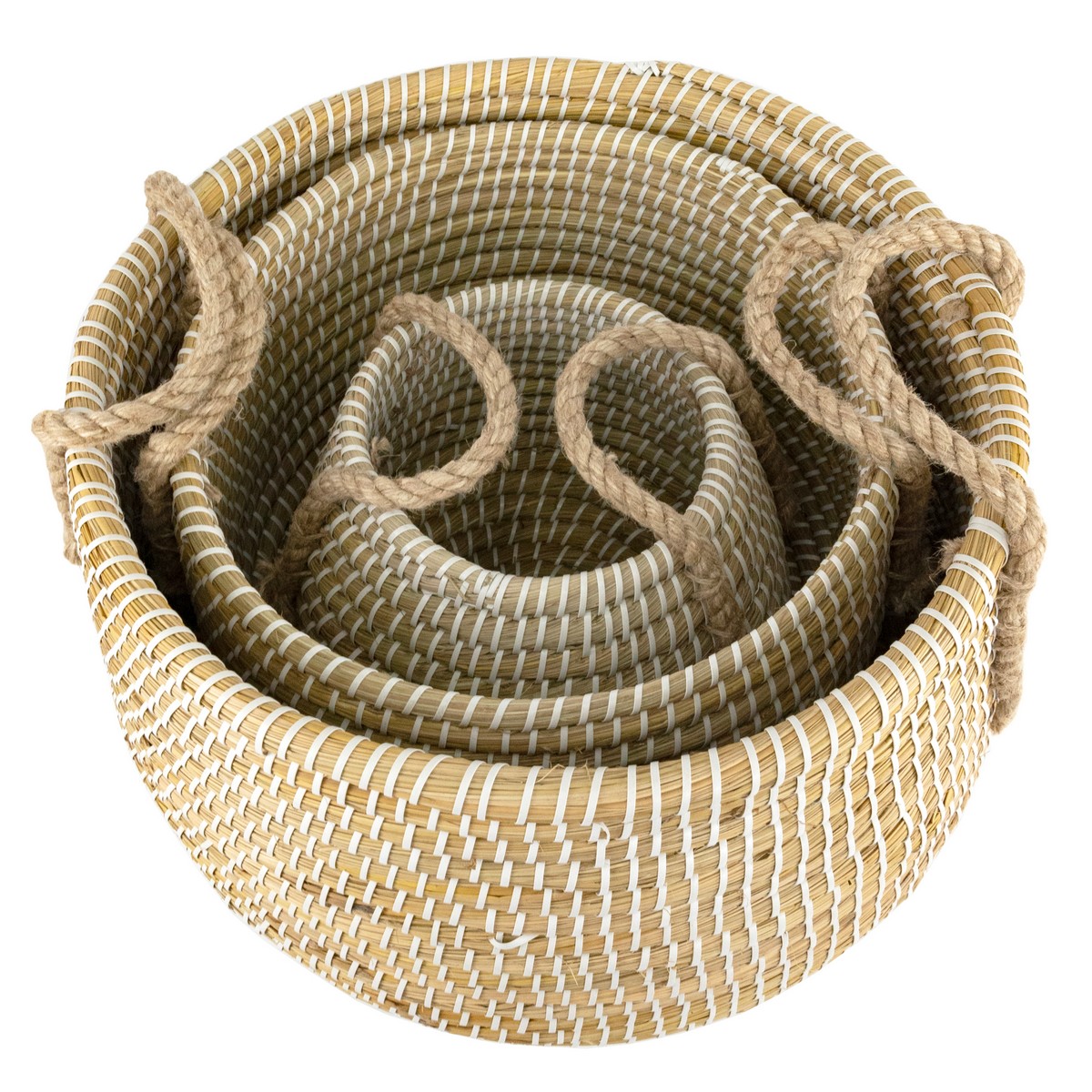 Набор корзин плетеных 3шт. (растительный материал), D43xH36см, натуральный в интернет-магазине флористических аксессуаров Азалия Декор