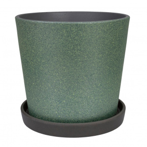 Цв. горшок с поддоном Грильяж (бетон), D20,5xH18см, 3,82л, зеленый в интернет-магазине флористических аксессуаров Азалия Декор