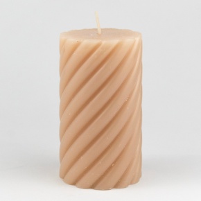 Свеча-столбик Спираль, H12xD7см, кремовый в интернет-магазине флористических аксессуаров Азалия Декор