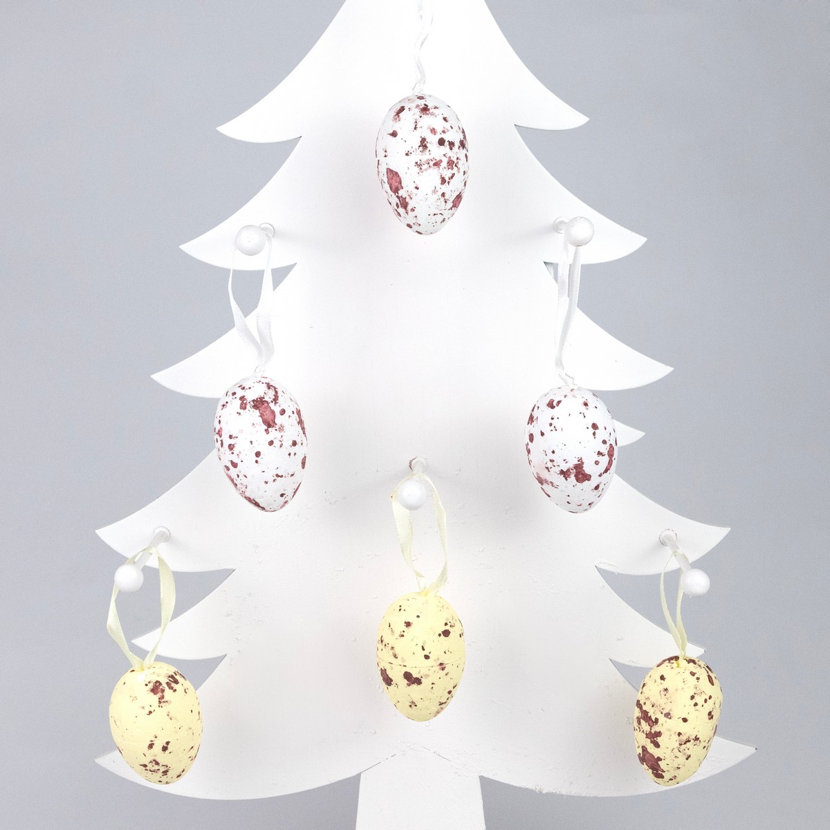 Набор украшений подвесных Яйцо 6шт., 4х6см, цв. в асс. в интернет-магазине флористических аксессуаров Азалия Декор