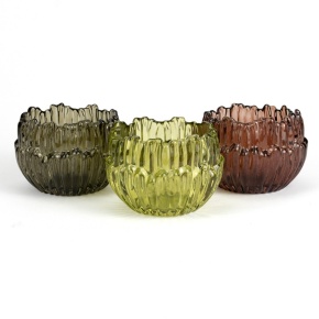 Подсвечник (стекло), H6х8,5x8,5см, цв. в асс. в интернет-магазине флористических аксессуаров Азалия Декор