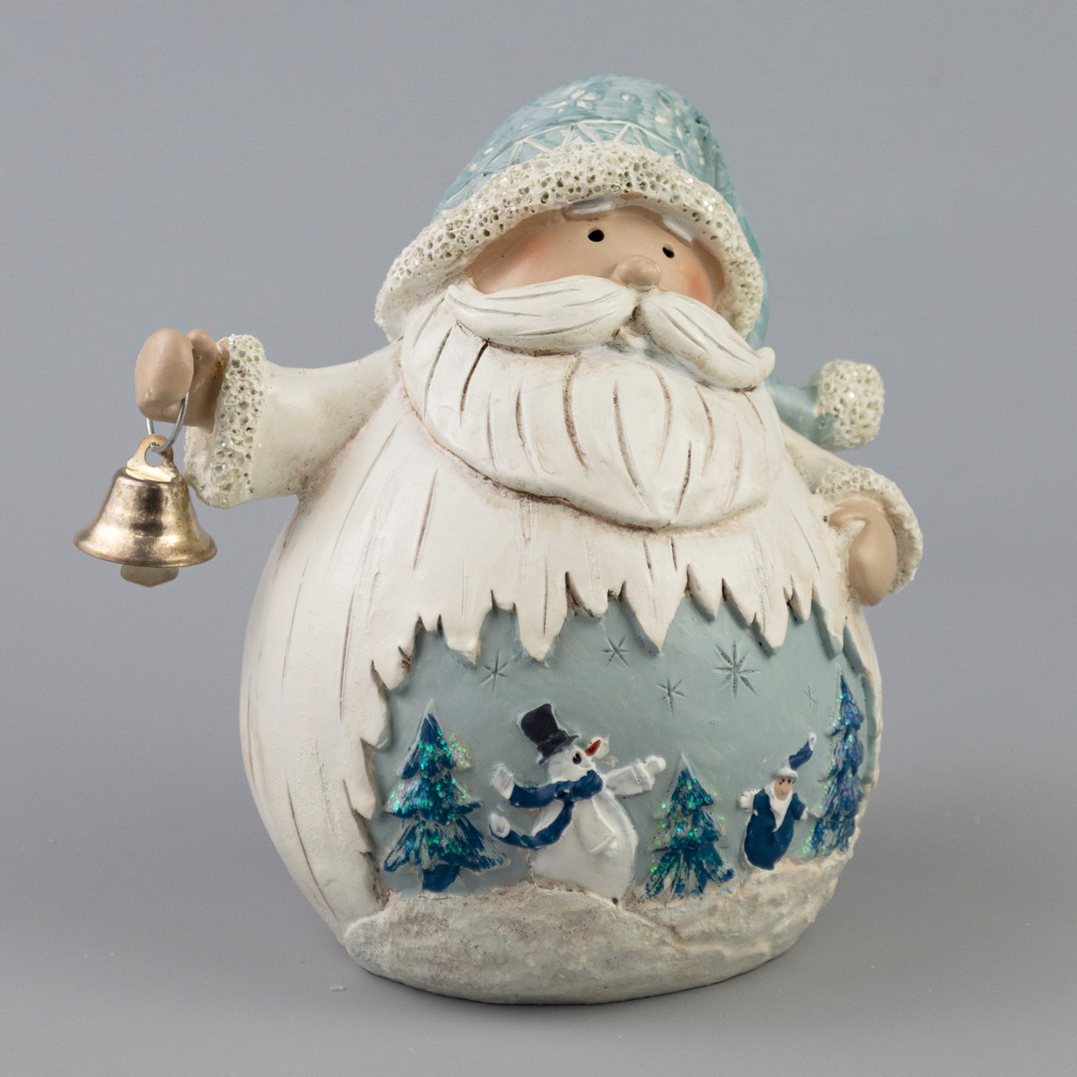 Сувенир Снеговик (полирезин), H13,5x10,5x9см, в асс., белый/голубой в интернет-магазине флористических аксессуаров Азалия Декор