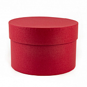 Коробка подарочная круглая, D15xH10 см, красный/4шт. в интернет-магазине флористических аксессуаров Азалия Декор