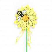 Вставка Цветок с пчелкой, 7.3x7.5х20см, желтый/576шт. в интернет-магазине флористических аксессуаров Азалия Декор